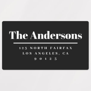 Bold Modern Return Address Black & White Labels
