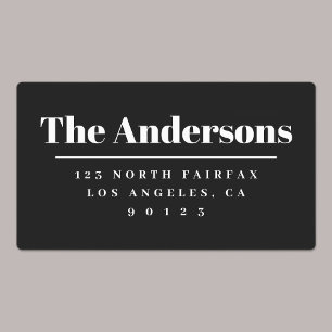 Bold Modern Return Address Black & White Labels
