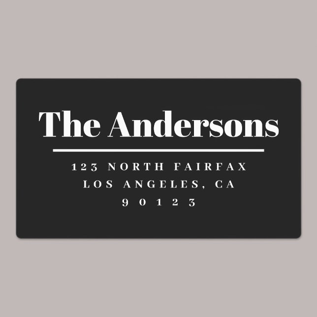 Bold Modern Return Address Black & White Labels (Creator Uploaded)