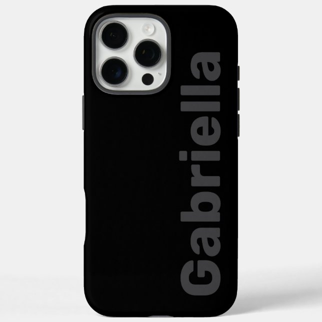 Bold Modern Simple Black & Grey Name Case-Mate iPhone Case (Back)