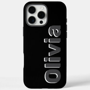 Bold Modern Simple Black & Grey Name iPhone 16 Pro Max Case