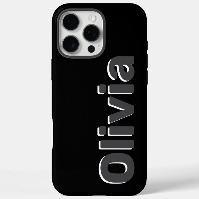 Bold Modern Simple Black & Grey Name Case-Mate iPhone Case (Back)