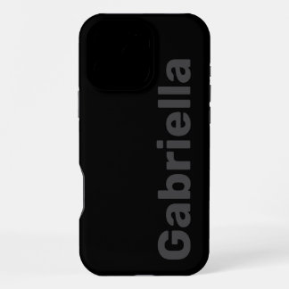 Bold Modern Simple Black & Grey Name iPhone 16 Pro Max Case