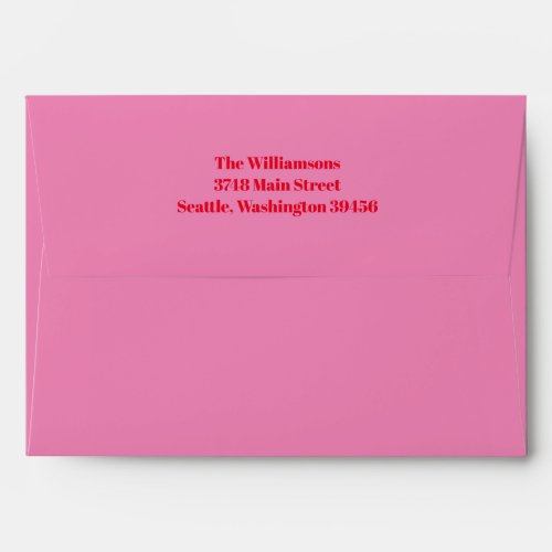 Bold Modern Simple Fun Pink and Red 50th Birthday Envelope