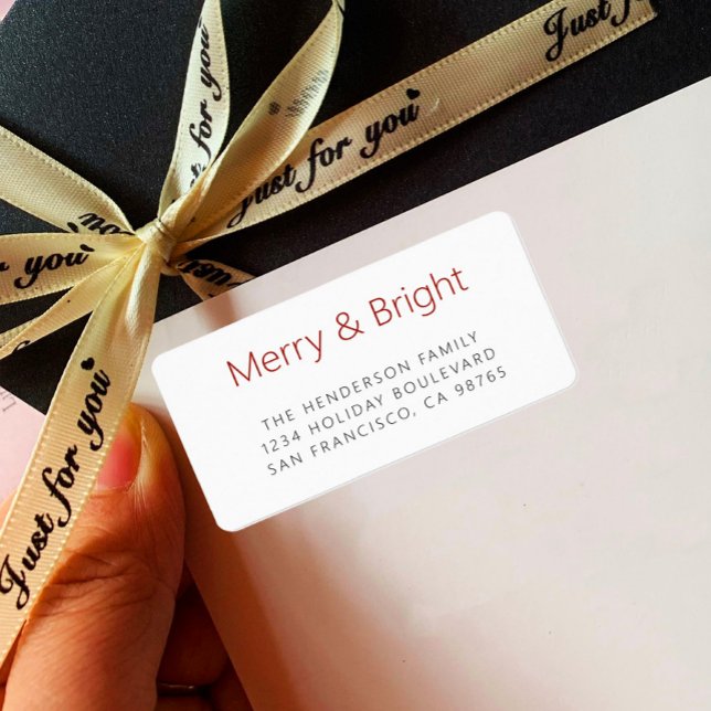 Bold Modern Simple Merry and Bright Label (Creator Uploaded)