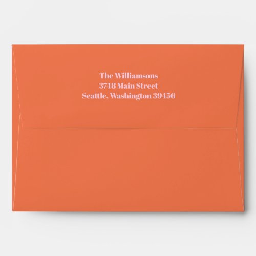 Bold Modern Simple Orange Pink 50th Birthday Party Envelope