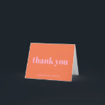 Bold Modern Simple Orange Pink 50th Birthday Party Thank You Card<br><div class="desc">Bold Modern Simple Orange Pink 50th Birthday Party Custom Folded Thank You Card</div>