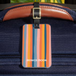 Bold Modern Simple Stripes Colorful CUSTOM Pink Luggage Tag<br><div class="desc">Add some flair to your luggage with this pretty striped pattern. Hand drawn by me, for you! Click "personalize" above to edit the text or "edit using design tool" to customize the fonts, colors and placements. Everything is fully customizable! Check my shop for more colors and patterns, plus matching accessories...</div>