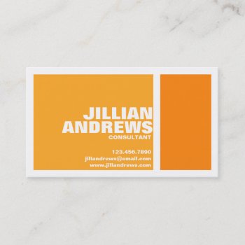 Bold Modern Split Box - Orange Business Card by fireflidesigns at Zazzle