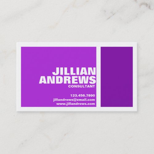 Bold Modern Split Box - Purple Business Cards
