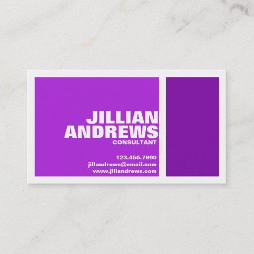 Customizable Bold Modern Split Box - Purple Business Cards