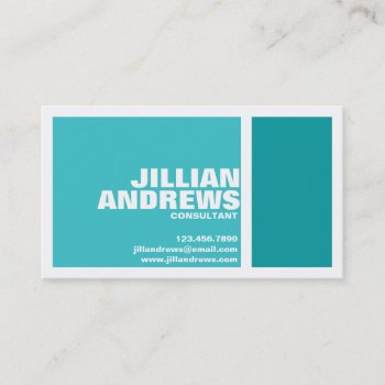 Bold Modern Split Box - Teal Business Card by fireflidesigns at Zazzle