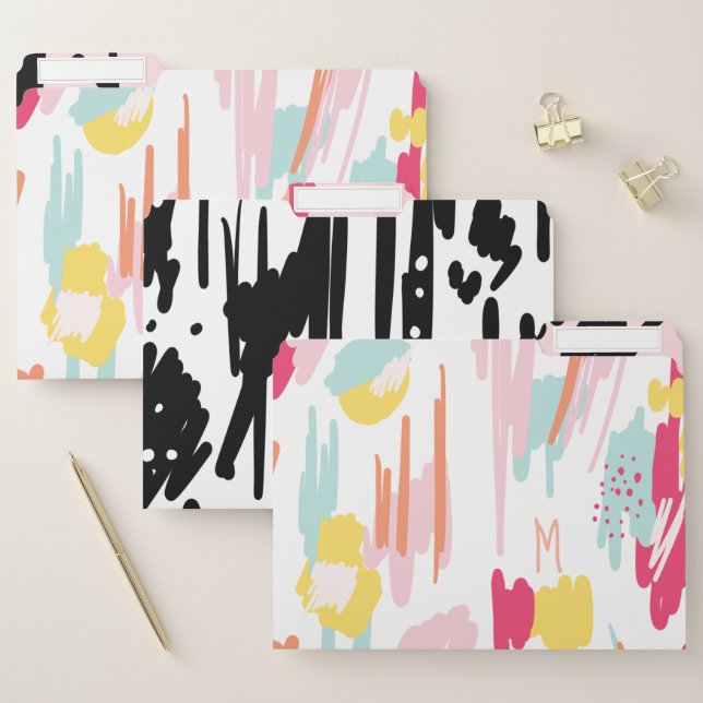 Bold Modern Trendy Abstract & Artistic Stroke File Folder (Set)