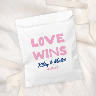 Bold Modern Type Colorful LOVE WINS Wedding  Favor Bag