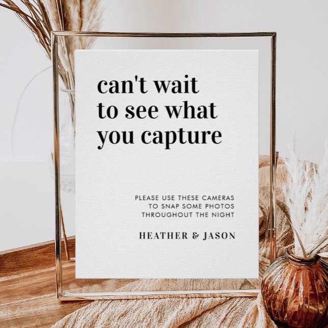 Bold Modern Wedding Disposable Camera Sign (Creator Uploaded)