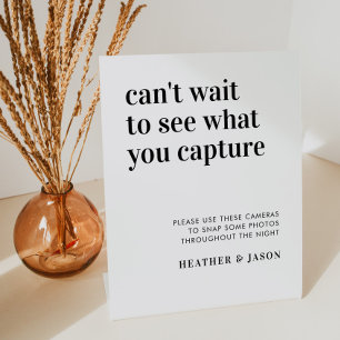 Bold Modern Wedding Disposable Camera Sign