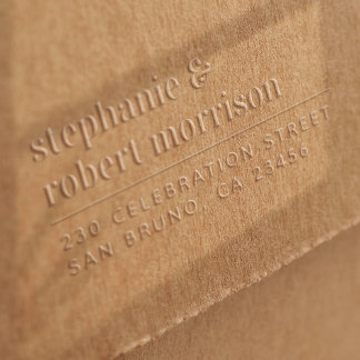 Bold Modern Wedding Names Custom Return Address Embosser