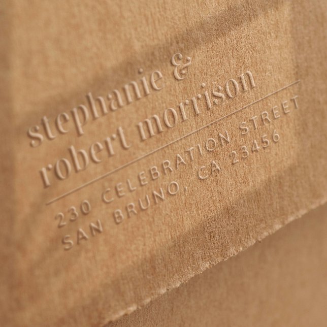 Bold Modern Wedding Names Custom Return Address Embosser (Creator Uploaded)