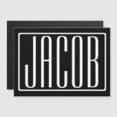 Bold & Modern Your Name or Word | White On Black (Front/Back)