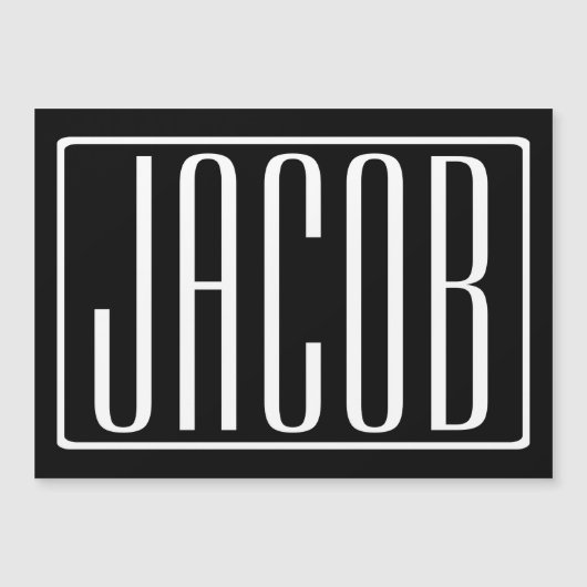 Bold & Modern Your Name or Word | White On Black (Front)