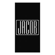 Bold & Modern Your Name or Word | White On Black Card