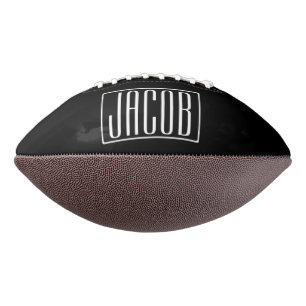 Bold & Modern Your Name or Word White On Black Football