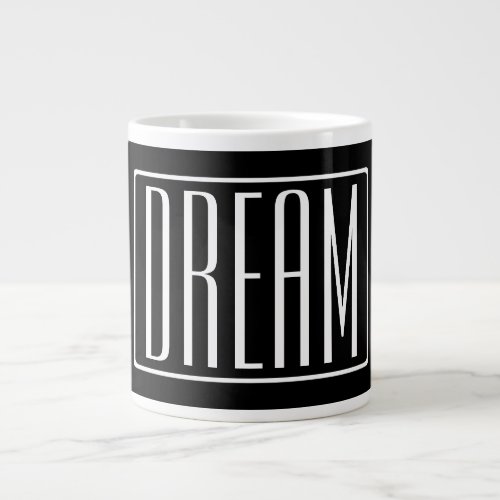 Bold  Modern Your Name or Word  White On Black Giant Coffee Mug