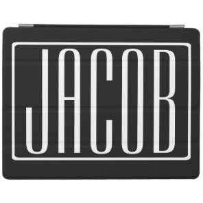 Bold & Modern Your Name or Word | White On Black iPad Smart Cover
