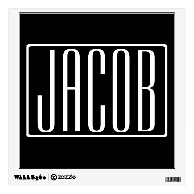Bold & Modern Your Name or Word | White On Black Wall Decal (Front)