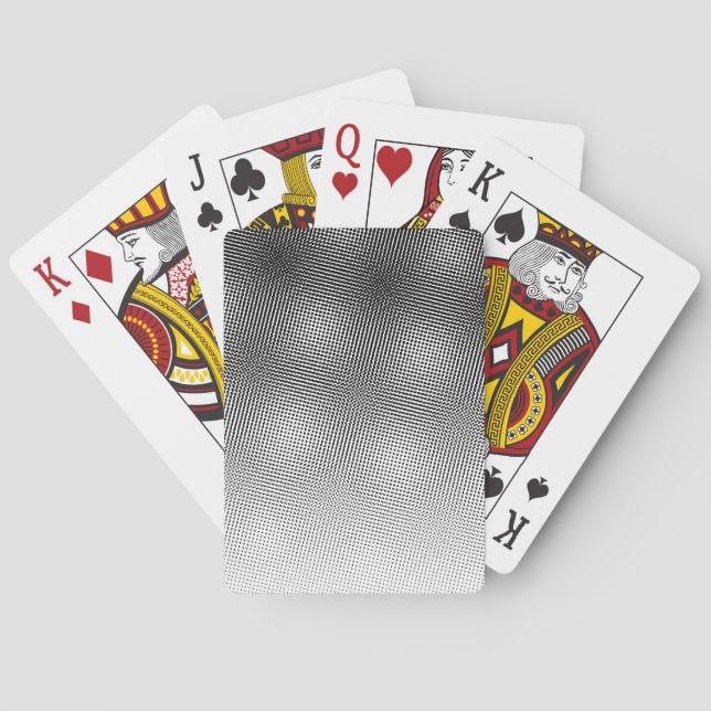 Bold Moiré Pattern Black and White Gradient Poker Cards (Back)