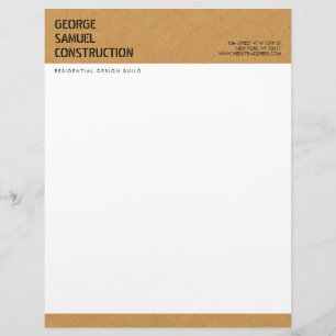 Bold Molded Particle Board Construction Business Letterhead