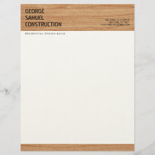 Bold Molded Wood Texture Construction Business Letterhead