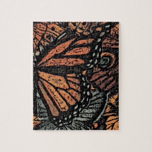 Bold Monarch Butterfly Motif Jigsaw Puzzle