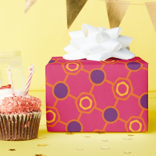 Bold Monogram Cheerful Joyful Gift Wrap (Birthday Party)