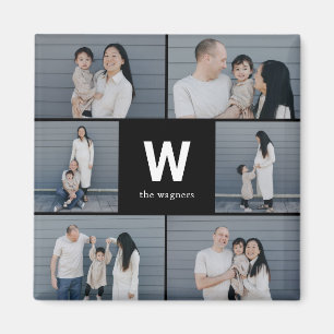 Bold Monogram Editable Color Modern Photo Magnet