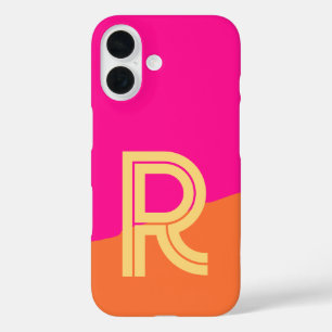 Bold Monogram Hot Pink Orange iPhone 16 Case