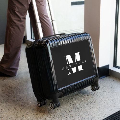 Bold Monogram Initial Letter with Name Luggage