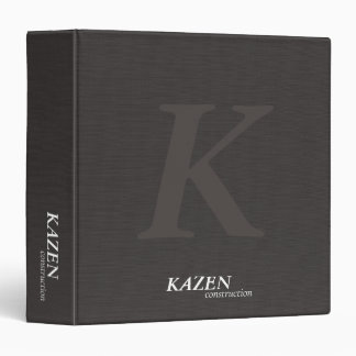 Bold Monogram Minimalist Linen Fabric Construction 3 Ring Binder