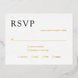 Bold Monogram Modern Wedding Foil RSVP Card