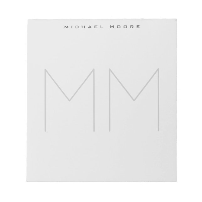 Bold Monogram Name Modern Minimalist Notepad (Front)