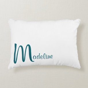 Bold Monogram Name Script Accent Pillow