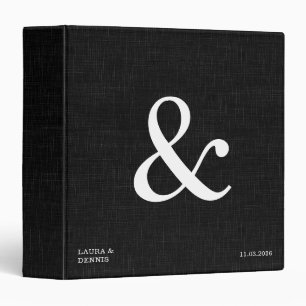 Bold Monogram Personalized Wedding Album Linen 3 Ring Binder