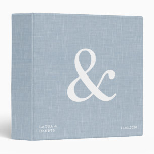 Bold Monogram Personalized Wedding Album Linen 3 Ring Binder