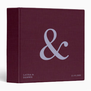 Bold Monogram Personalized Wedding Album Linen 3 Ring Binder