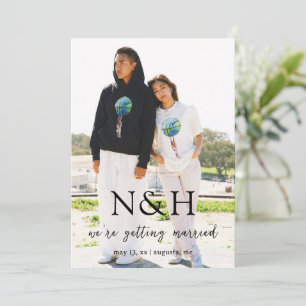 Bold Monogram Photo Modern Wedding Save The Date