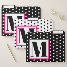 Bold Monogram Pink and Black Designer Chic