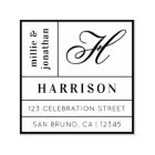 Bold Monogram Script & Typography Return Address