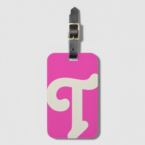 Bold Monogrammed Monogram Initial Bright Pink Luggage Tag
