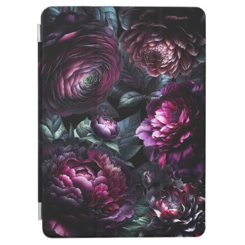Bold Moody Flowers Black Enchanted Floral Garden iPad Air Cover