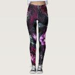 Bold Moody Flowers Black Enchanted Floral Garden Leggings<br><div class="desc">Leggings</div>